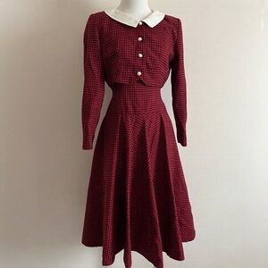 Vintage gingham dress with blazer